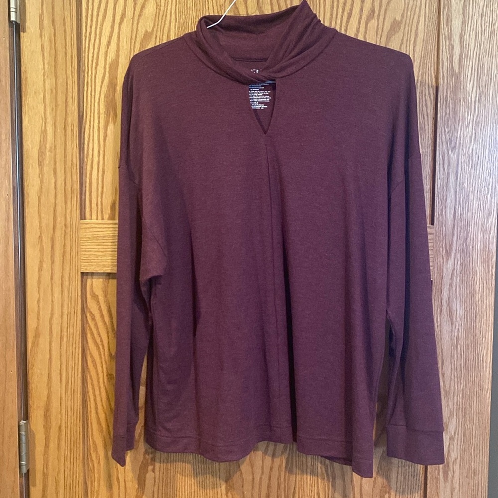 True & Co Burgundy Top Large